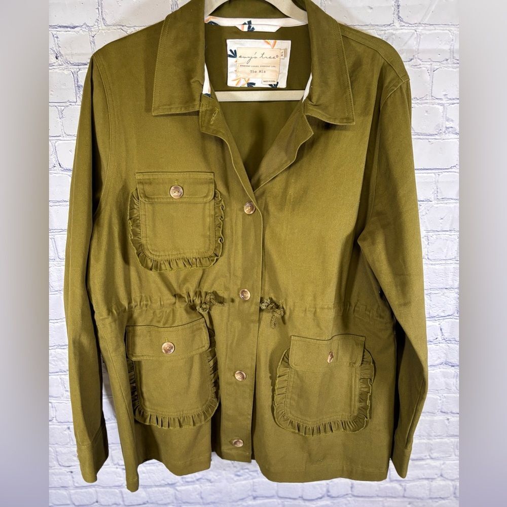Evy's Tree The Mia Olive Green Cargo Gorpcore Preppy Urban Utility Jacket XL